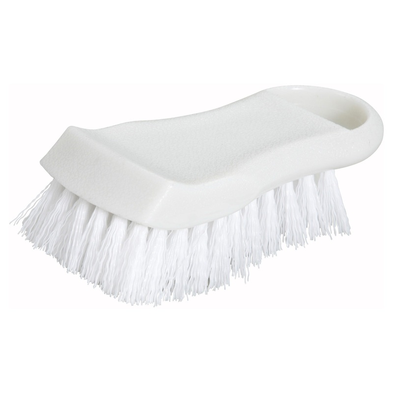 Winco CBR-WT Polypropylene HACCP Color-Coded Cutting Board Brush 6-1/2" - White - 12/Case