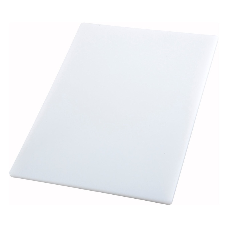 Winco CBWT-1218 High-Density Plastic Cutting Board 18"L x 12"W x 1/2" - White
