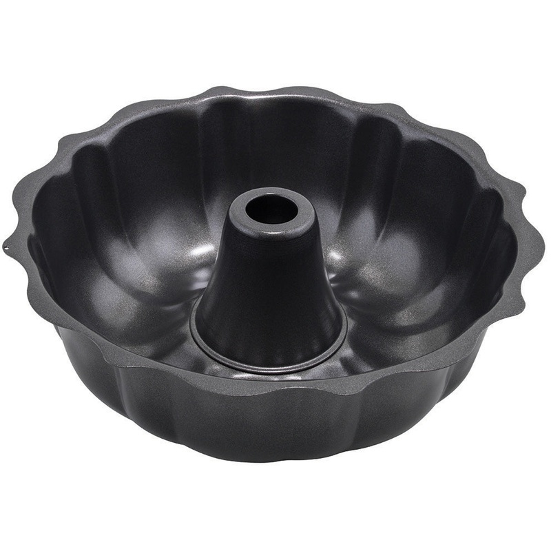 Winco CCP-10F Non-Stick Aluminized Carbon Steel Fluted Bundt Cake Pan 10" dia. x 3-1/4"H - 6/Case