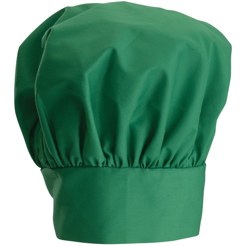 Winco CH-13LG Signature Chef Poly/CottonAdjustable Chef Hat with Velcro Closure 13"H - Light Green - 96/Case