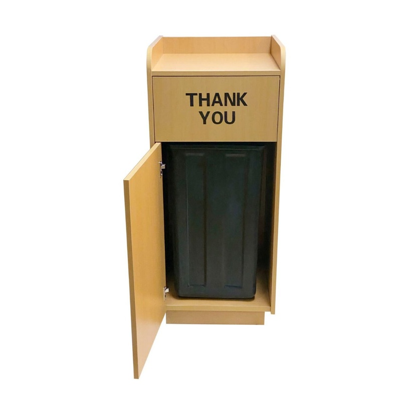 AAA Furniture Wholesale TRASH/NAT Thank You Trash Receptacle with Liner 20-1/4"W x 20"D x 47"H - Natural