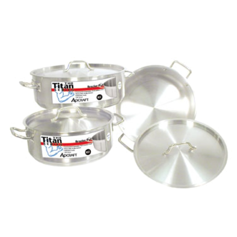 Adcraft BRSS-20 Titan Series Brazier Pot 20 Qt. With Cover - 4ea/Case