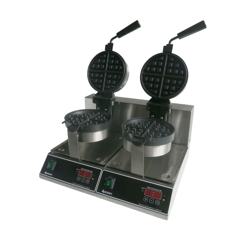 Adcraft BWM-7/R-2 Belgian Waffle Maker Double 7" Round Grids