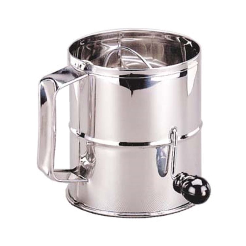 Adcraft FLS-8 Rotary Flour Sifter 3 Lb. Capacity 6-1/8" Dia. X 6-1/8"H - 12ea/Case