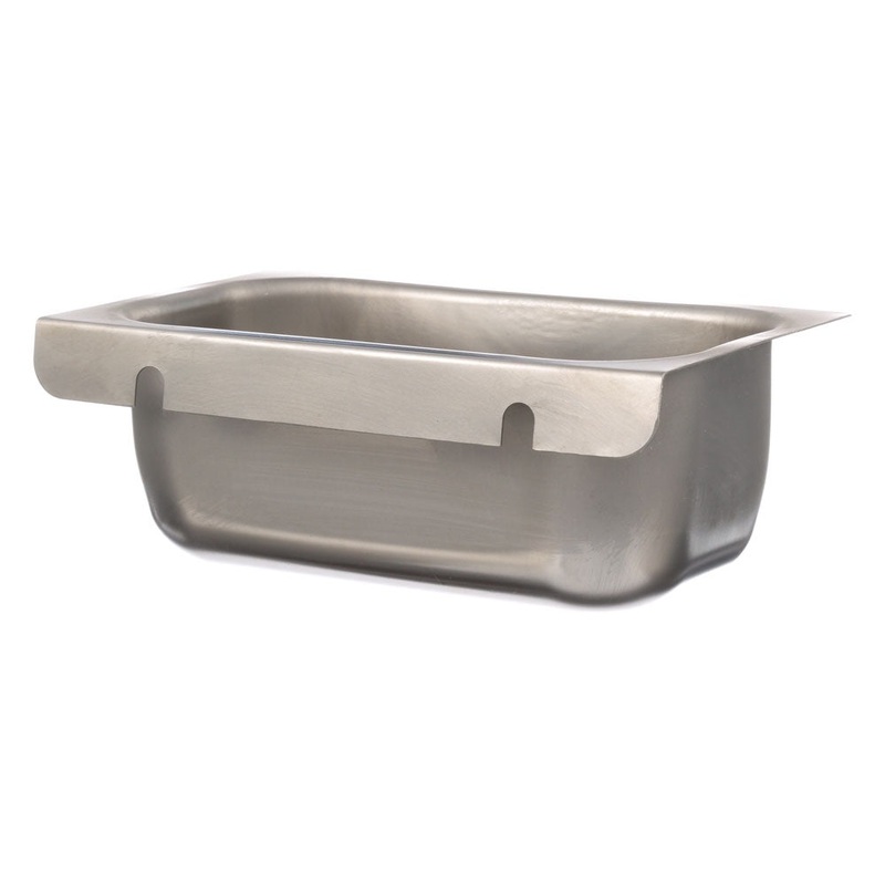 AllPoints 26-5388 Stainless Steel Grease Cup / Tray with Keyhole Stud Mount 6-3/4"L x 4"W x 2-1/2"D