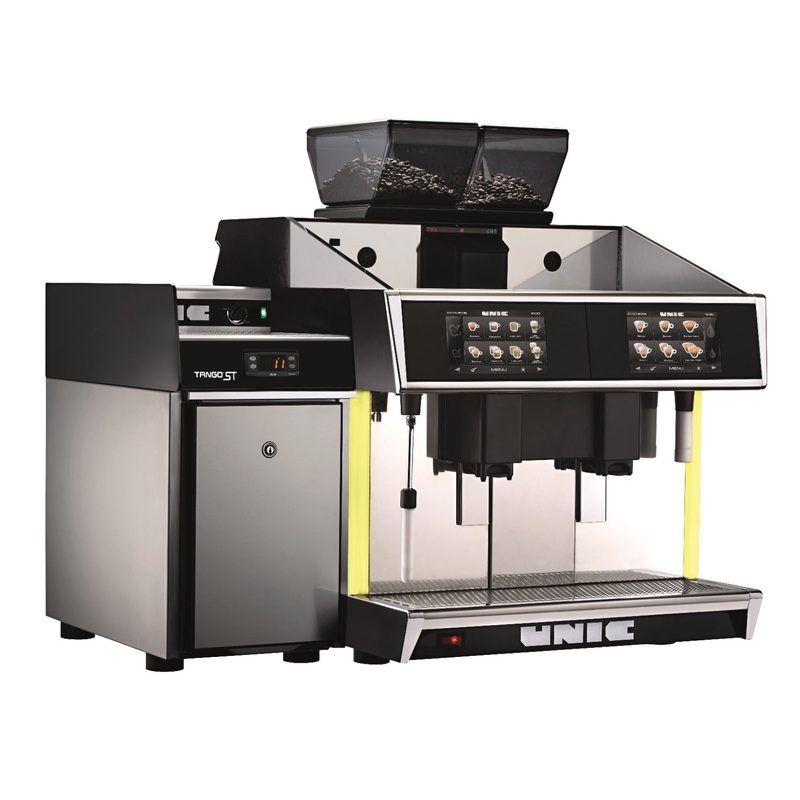 Clearance Grindmaster UNIC TDSTLC (1011-006) Tango ST Duo Milk Super Automatic Espresso Machine with (2) Hoppers 33"W x 24"D x 32"H - 208v/1ph