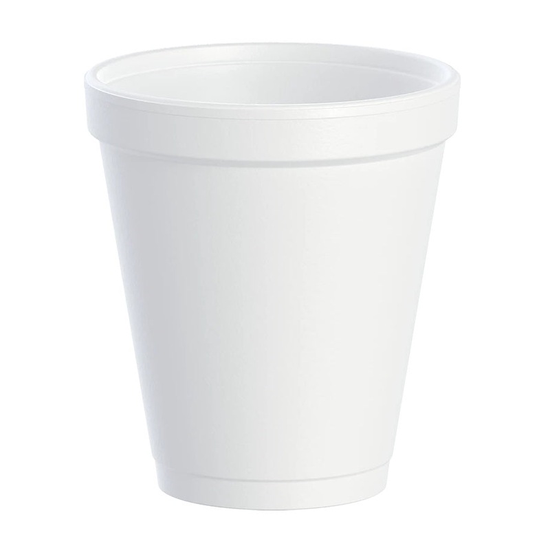 Dart 8J8 Insulated Foam Cup 8 oz (Case of 1000) Restaurant Disposable Cups