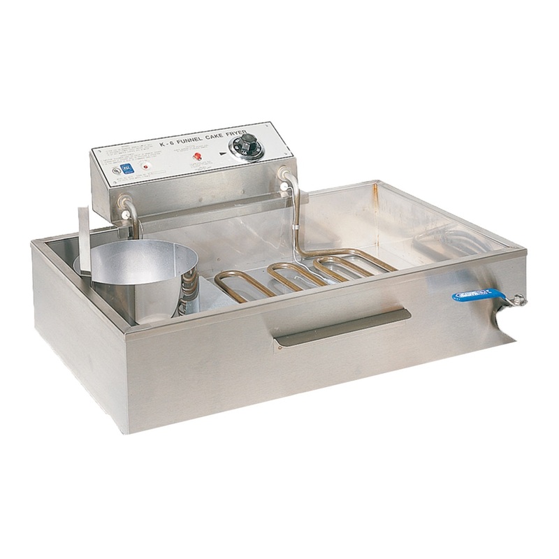 Gold Medal 8075 K-6 Electric Shallow Funnel Cake Fryer - (1) 35 lbs. Vat with (4) 8" or (5) 6" Cake Capacity - 230v