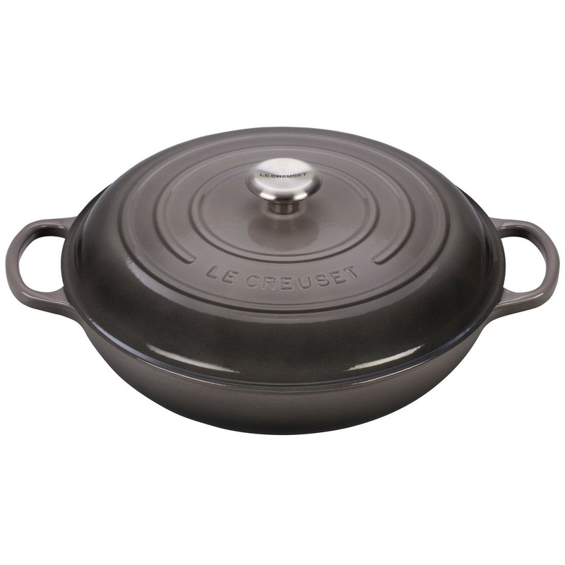 Le Creuset Enameled Cast Iron Signature 5 Quart Braiser in Oyster
