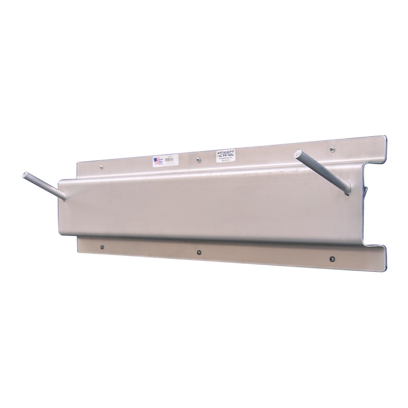New Age 52677 Aluminum Wall Mount Mat Rack with Mounting Hooks for Perforated Mats 42"W x 7"D x 10"H