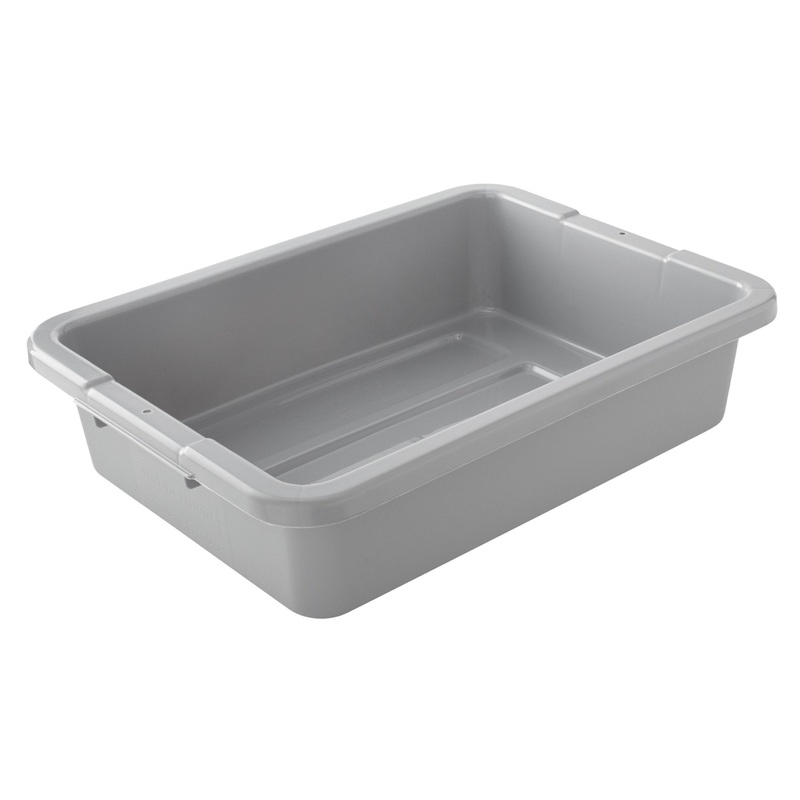 Rubbermaid FG334992GRAY Plastic Bus/Utility Box 20"L x 15"W x 5"H - Gray
