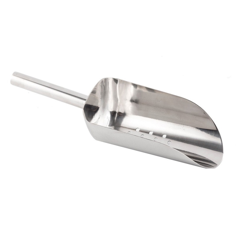 TableCraft BSC2024 Stainless Steel Ice Scoop with Drain Holes 20-24 oz. - 12/Case