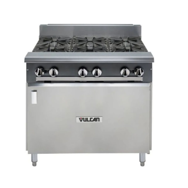 Vulcan V6B36B 36" 6 Burner Gas Range w/ Storage Base, Natural Gas
