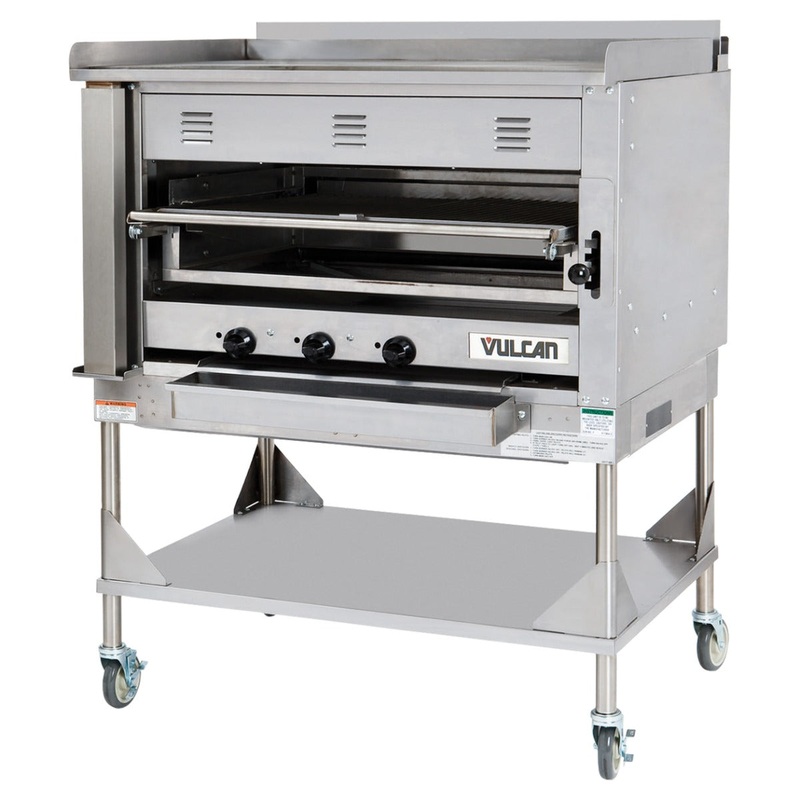 Vulcan VST4B 45" Chophouse Broiler w/ Over-Fired Deck, Griddle Plate, Natural Gas