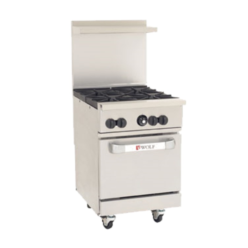 Wolf C24S-4B 24" 4 Burner Gas Range w/ Standard Oven, Natural Gas