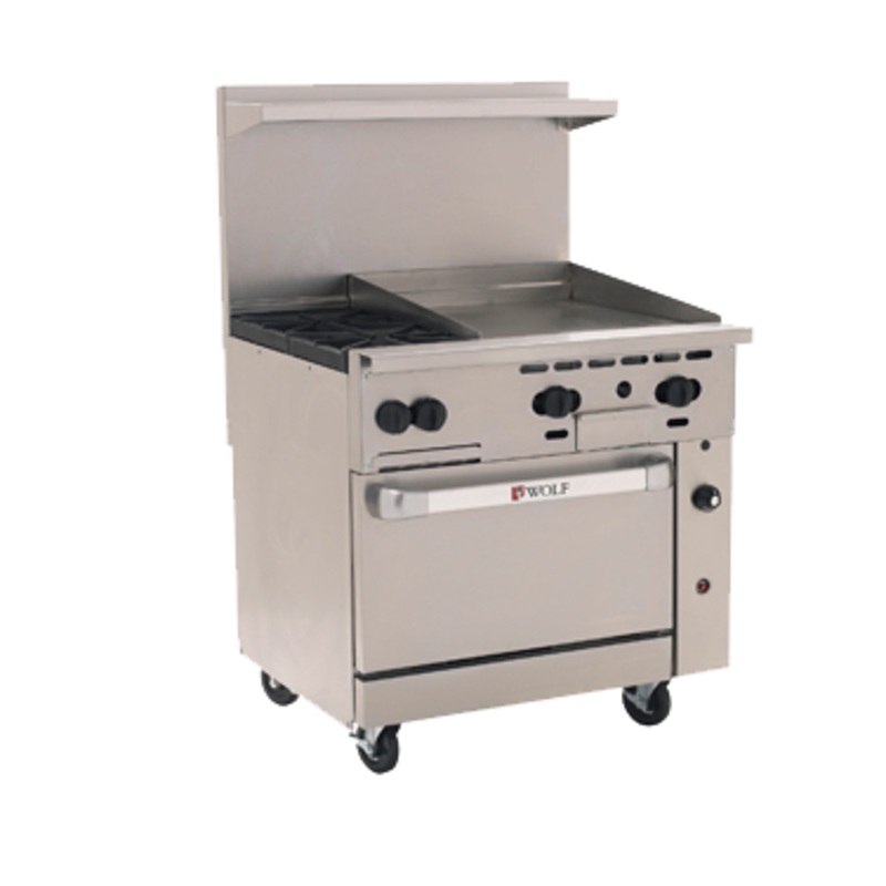 Wolf C36S-2B24GT 36" 2 Burner Gas Range w/ Griddle & Standard Oven, Natural Gas