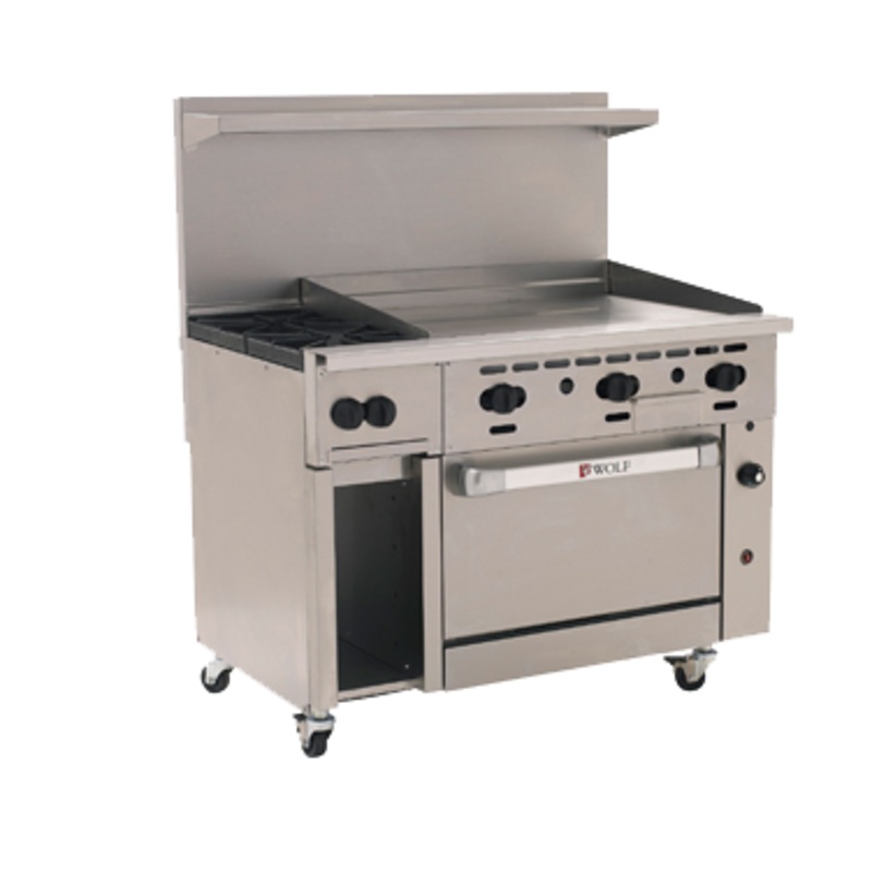 Wolf C48S-2B36G 48" 2 Burner Gas Range w/ Griddle & Standard Oven, Natural Gas