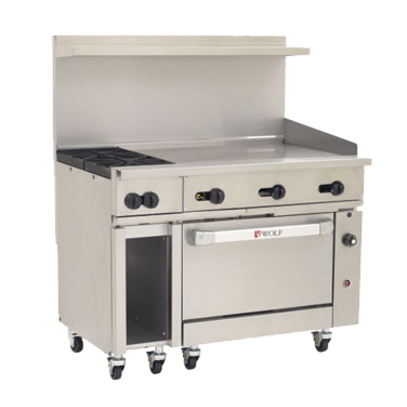 Wolf C48S-2B36GT 48" 2 Burner Gas Range w/ Griddle & Standard Oven, Natural Gas