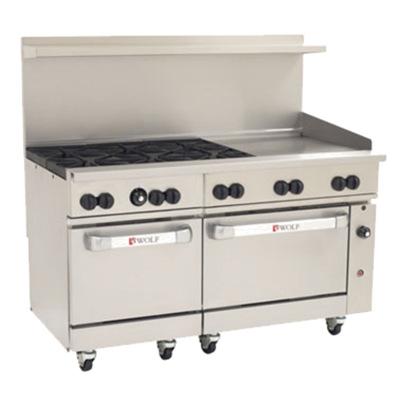 Wolf C60SC-6B24GT 60" 6 Burner Gas Range w/ Standard & Convection Oven, Natural Gas