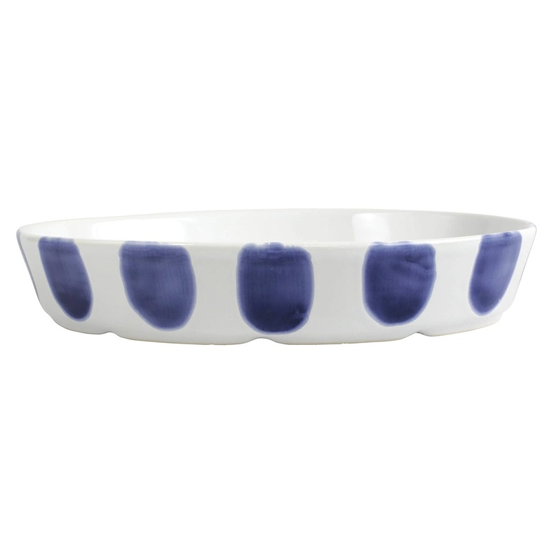 Viva By Vietri Santorini Dot Oval Baker