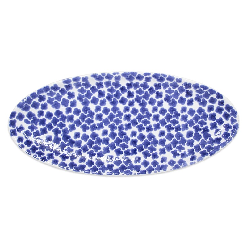 Viva By Vietri Santorini Flower Narrow Oval Platter
