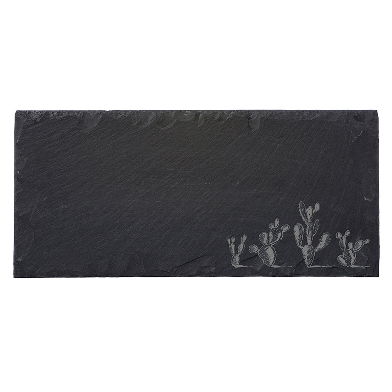JK Adams Cacti Small Rectangle Slate Serving Board