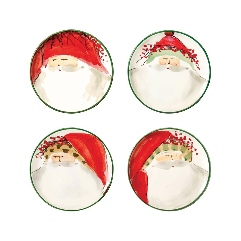 Old St. Nick Assorted Canape Plates, Set of 4