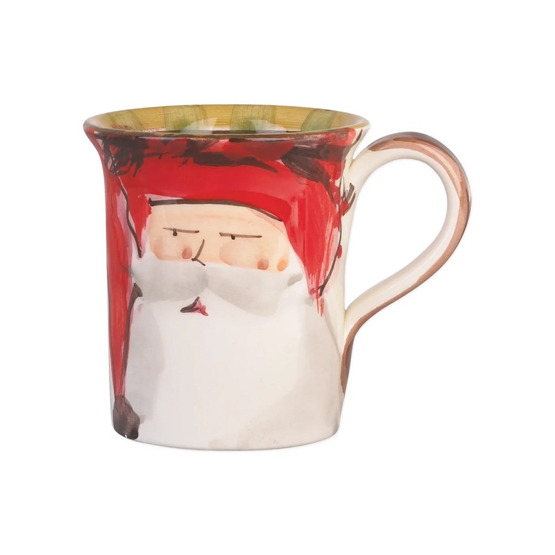 Vietri Old St. Nick Mug - Red Hat