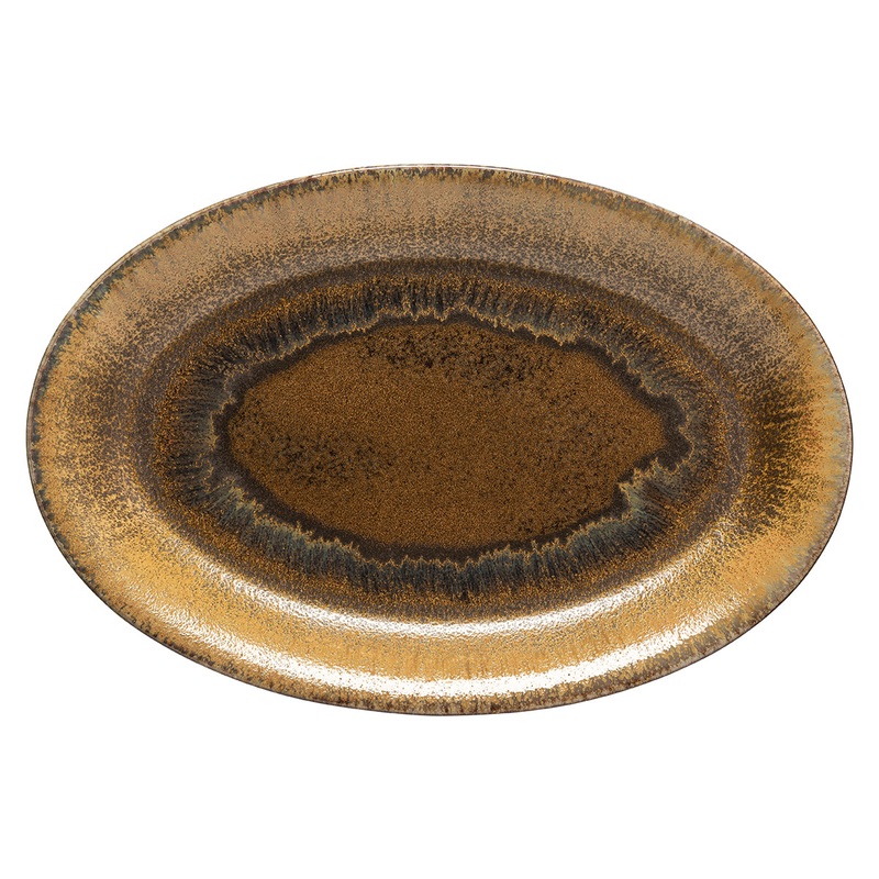 Casafina by Costa Nova Poterie Oval Platter in Mocha Latte