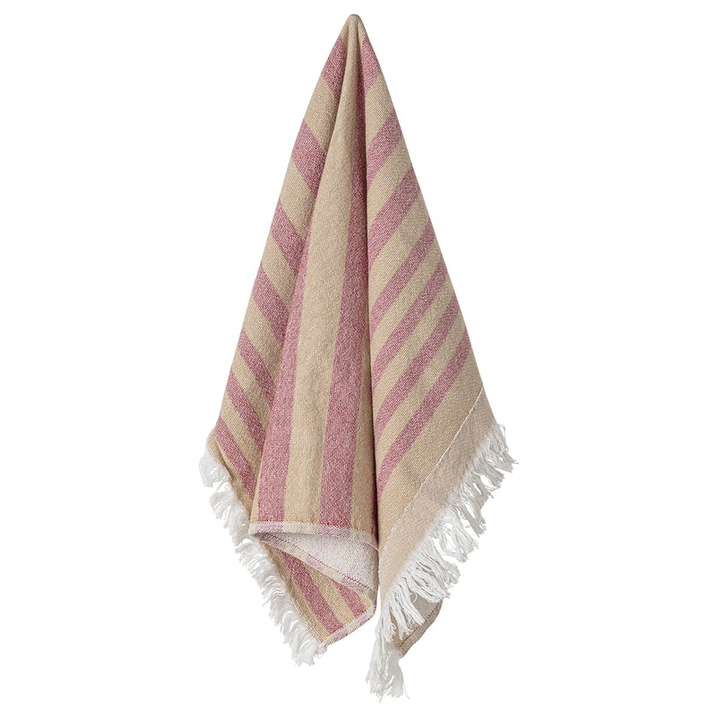 Costa Nova Terry Stripes Kitchen Towel Caramel & Red