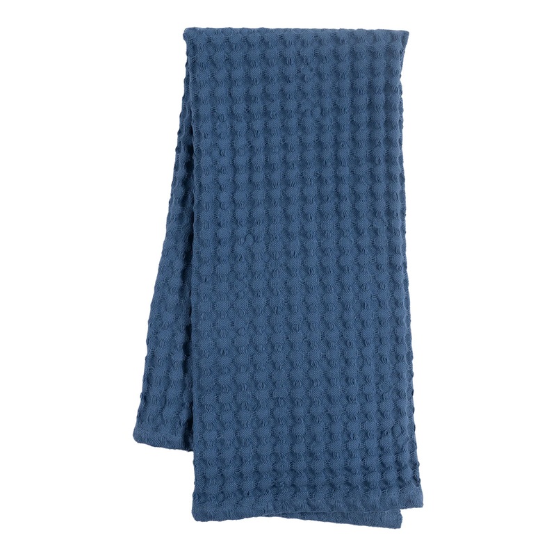 KAF Home Monaco Jumbo Waffle Kitchen Towel  in Dutch Blue