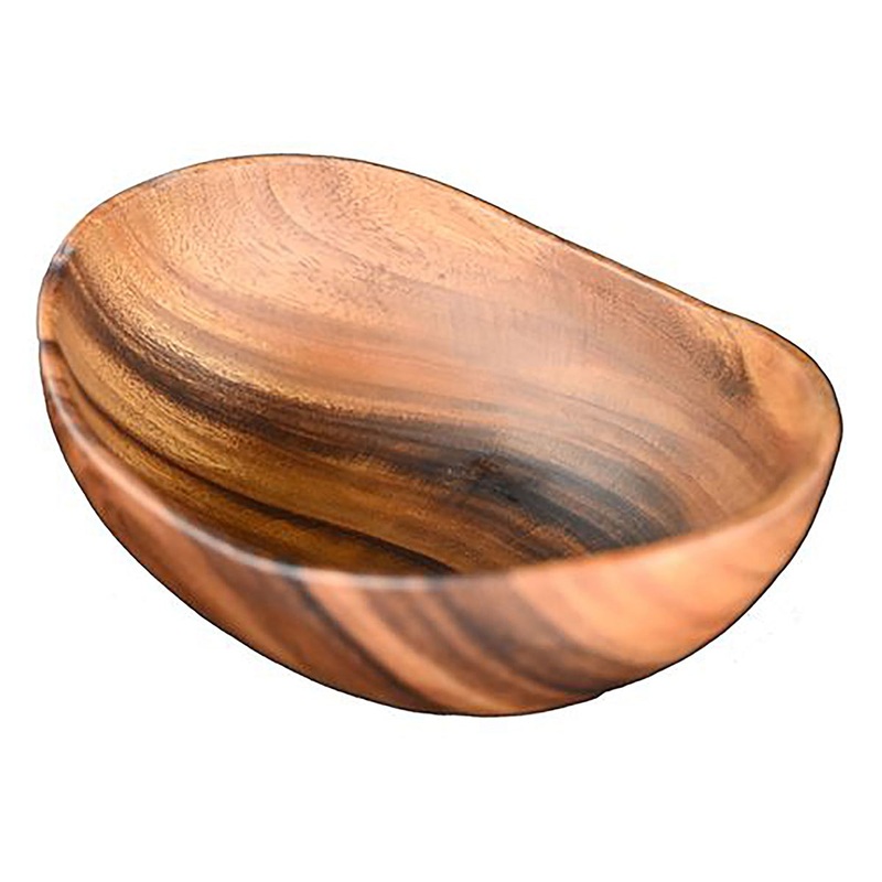 Pacific Merchants Acaciaware Oval Bowl with Pedestal Base 12"L x 9.5"W x 5"H