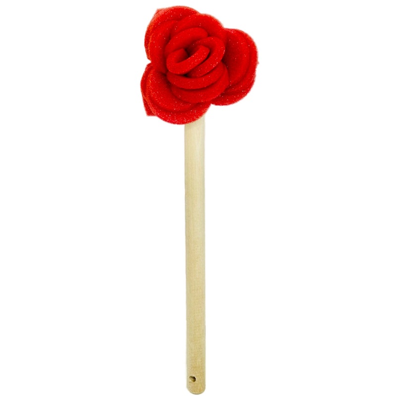 Jet-Scrubz Flower Dish Mop Rose Red
