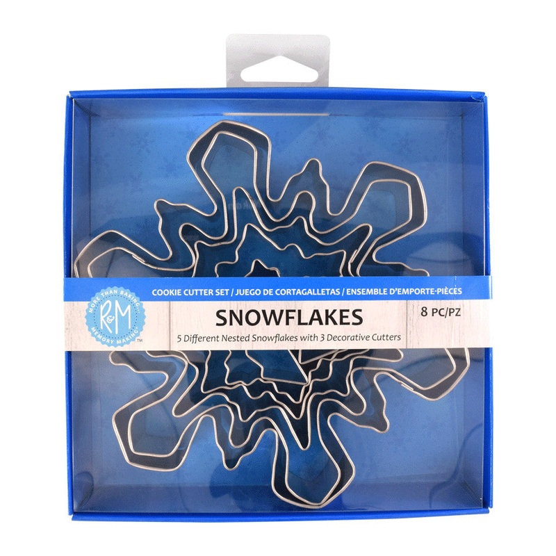R&M Snowflake 8 Piece Cookie Cutter Set