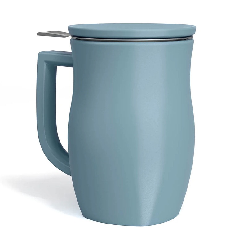 Tea Forte Fiore Steeping Cup with Infuser Stone Blue