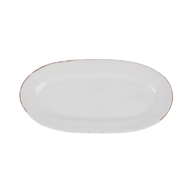 Vietri Cucina Fresca Narrow Oval Platter in Bianco