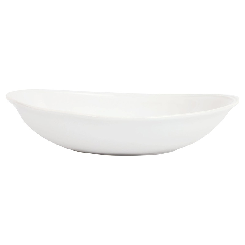 Viva By Vietri Aria White Oval Shallow Bowl
