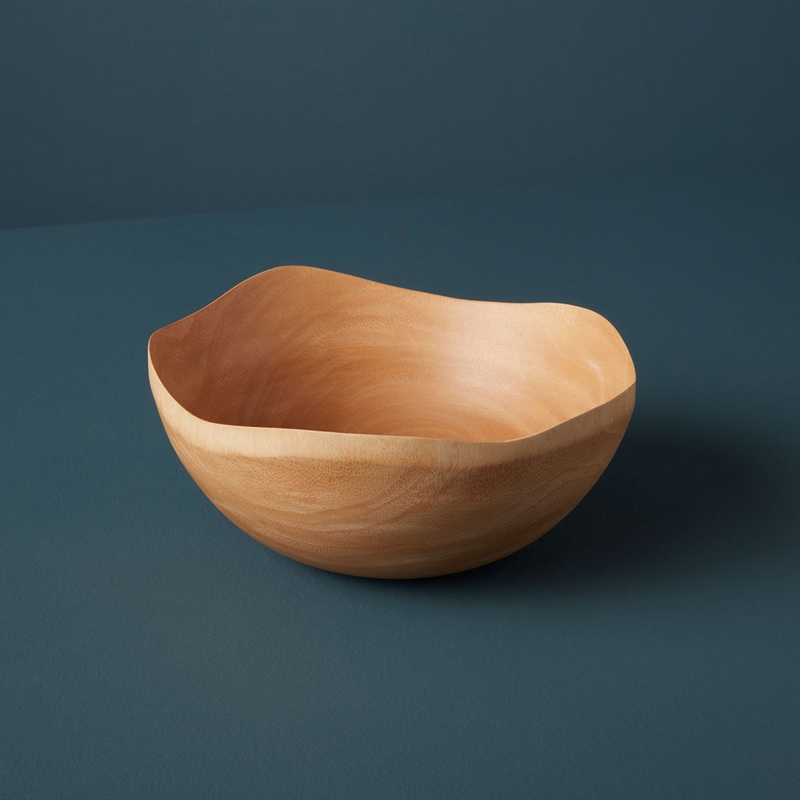 BeHome Medium Kiln Mango Wood Wave Edge Bowl