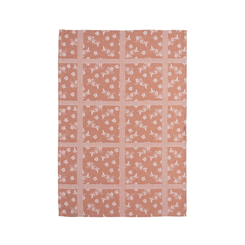 Costa Nova Set of 2 Kitchen Towels Flowers Orange