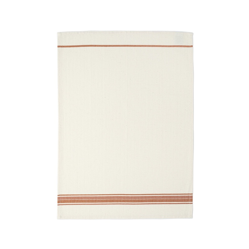 Costa Nova Set of 2 Kitchen Towels Orange French Stripes