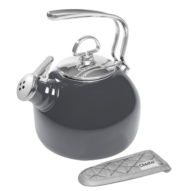 Chantal Enamel-On-Steel 1.8 Quart Classic Tea Kettle in Onyx