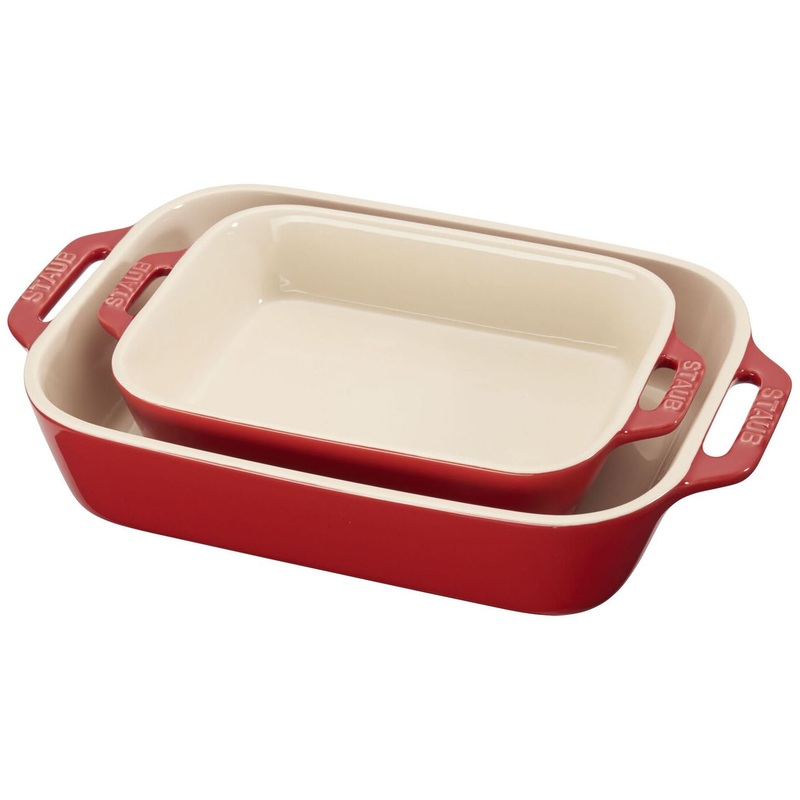 Staub 2 Pc Rectangular Baking Dish Set in Cherry