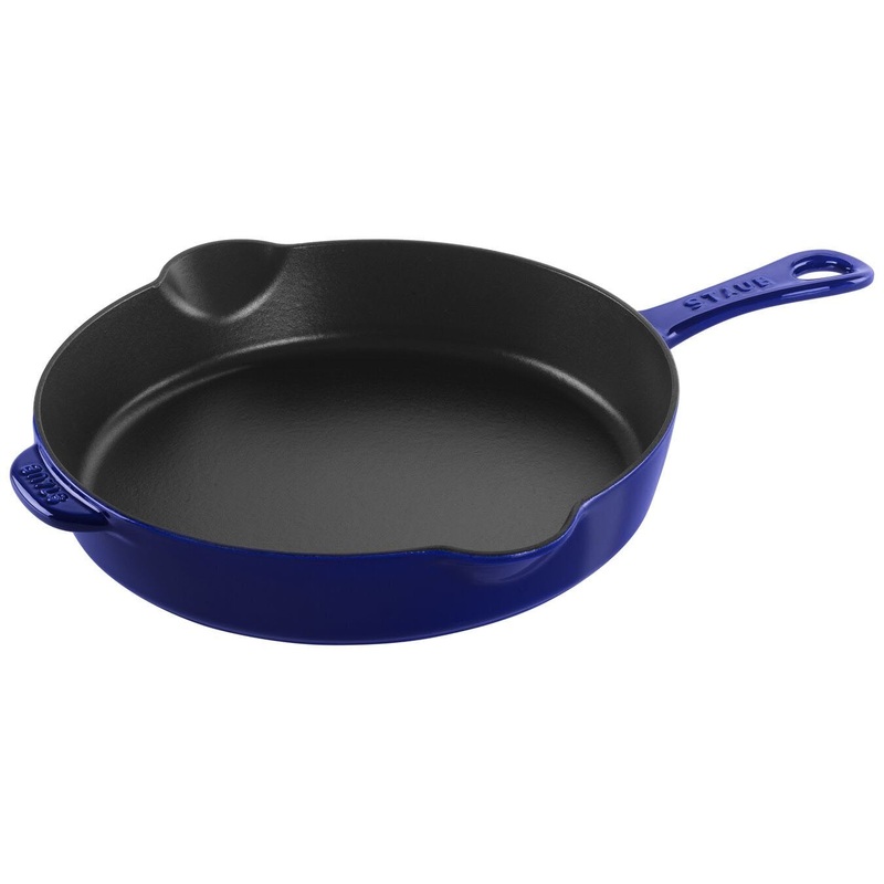 Staub Enameled Cast Iron 11"  Traditional Skillet in Dark Blue