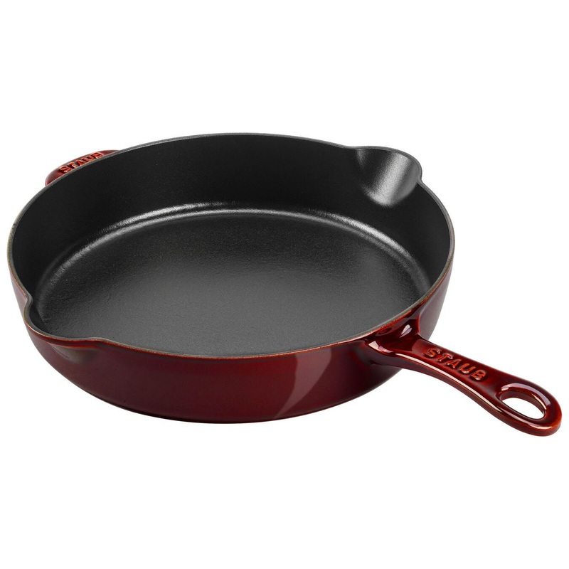 Staub Enameled Cast Iron 11"  Traditional Skillet in Grenadine