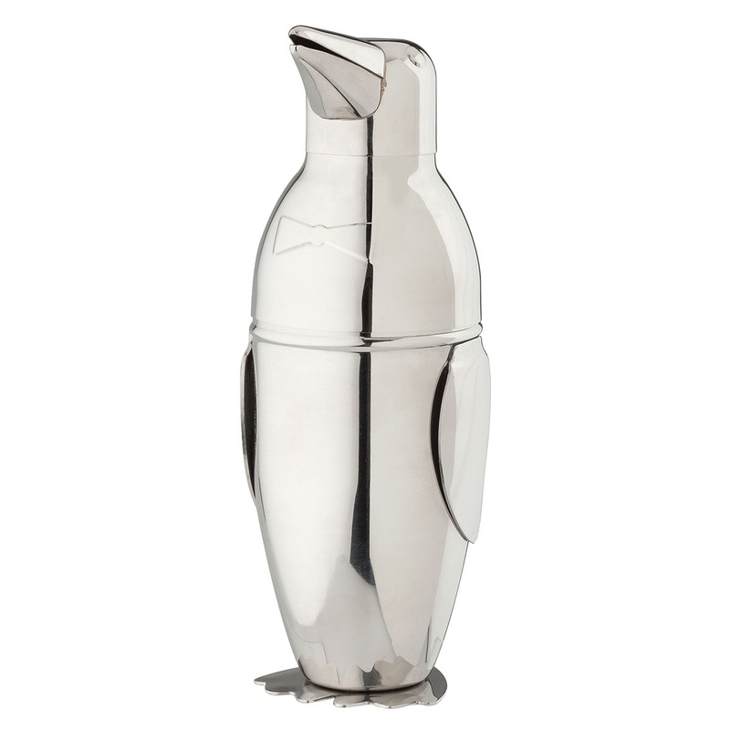 HIC Kitchen Stainless Steel Penguin Cocktail Shaker