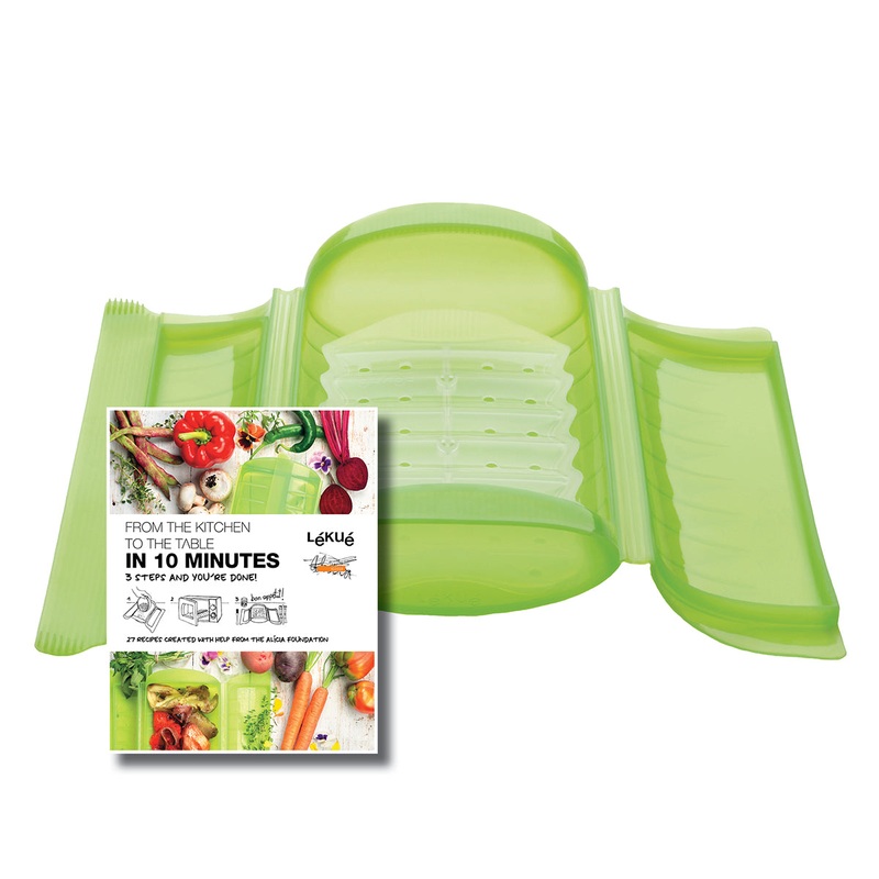 Lekue Large Silicone Microwave Steam Case in Green