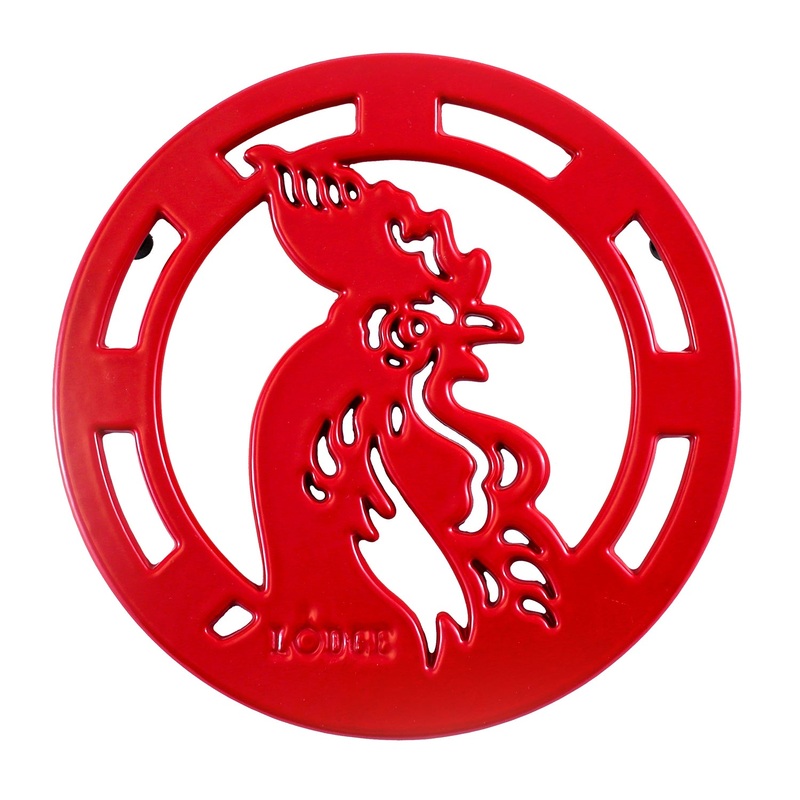 Lodge 8" Red Enameled Rooster Trivet