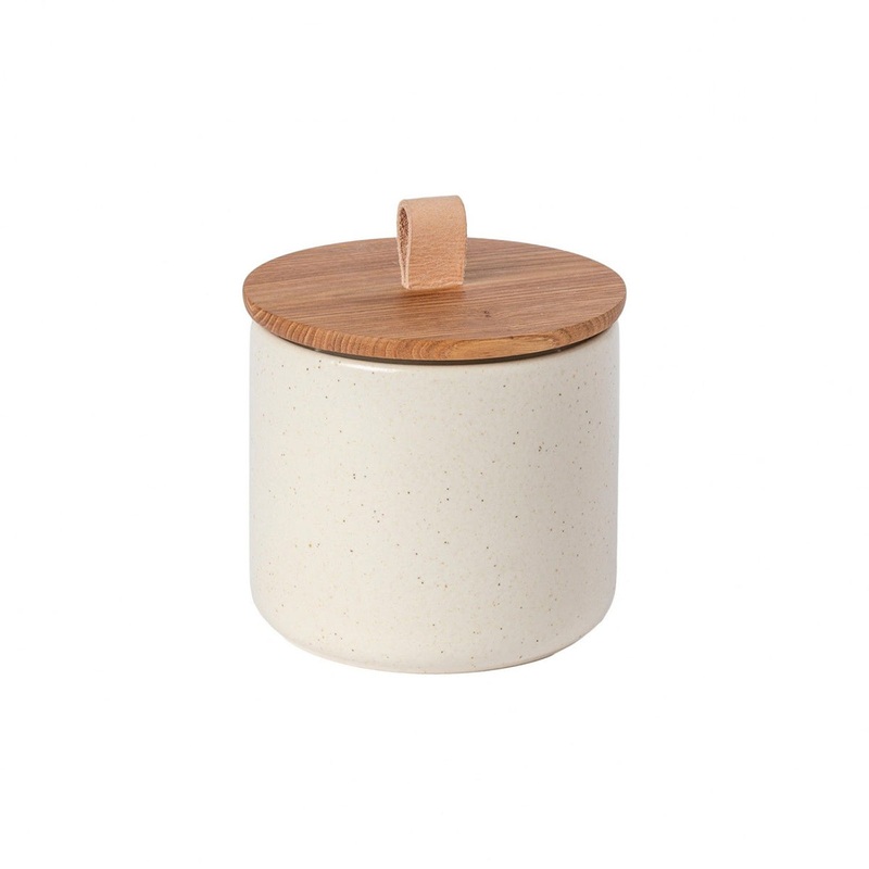 Casafina by Costa Nova Pacifica Vanilla Medium Canister with Oak Wood Lid