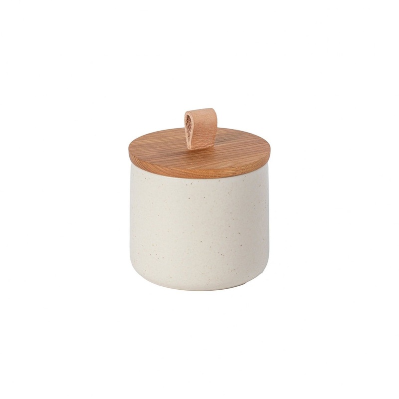 Casafina by Costa Nova Pacifica Vanilla Small Canister with Oak Wood Lid