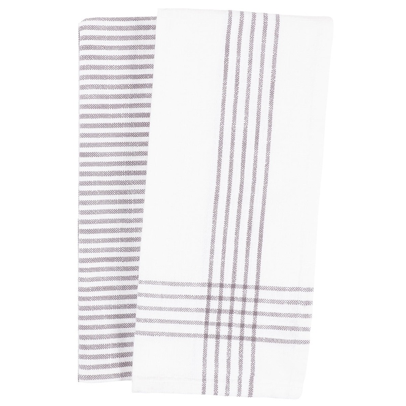 KAF Home Monaco Washed Dish Towels in Frost Gray
